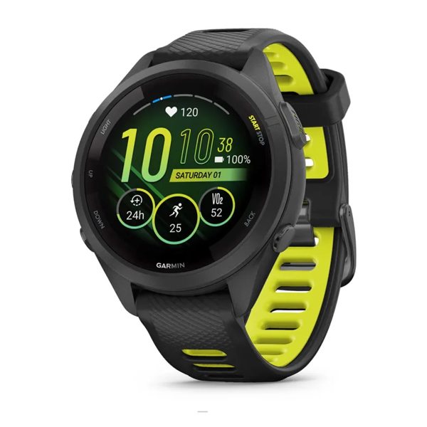 dong-ho-forerunner-265s--black-bezel-and-case-with-black/amp-yellow-silicone-band